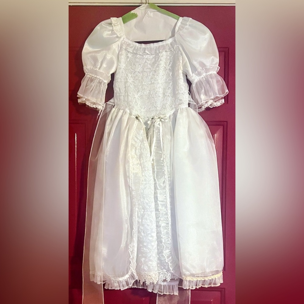 Hand Sewn Girls White Formal Dress